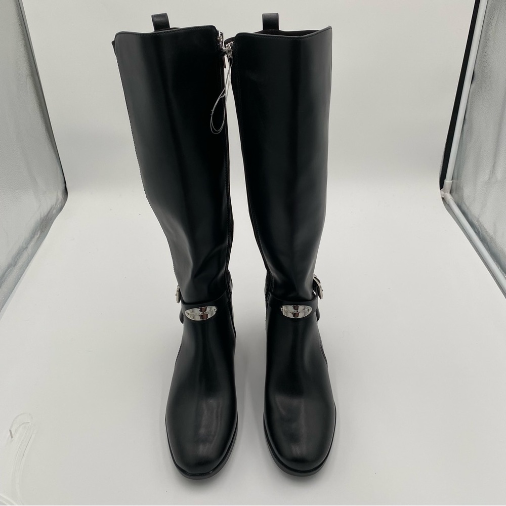 Michael Kors Arley Tall Black Leather Knee High Riding Boots Boot Shoes (NWOT)‎ - Picture 2 of 7